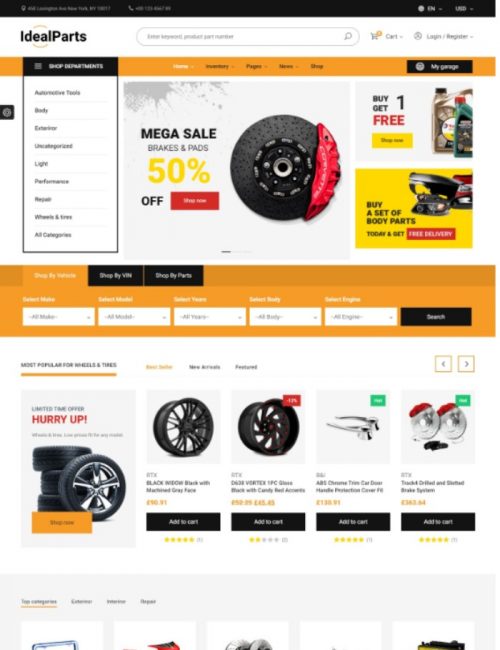 Mẫu Website Bán Hàng Phụ Tùng - IdealAuto