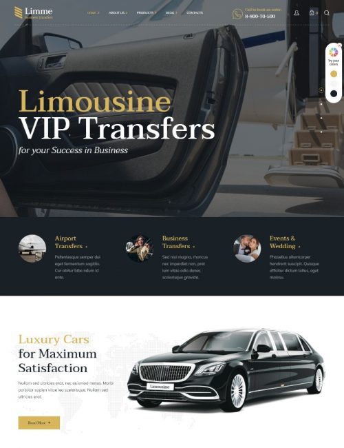 Mẫu website xe - Xe ô tô Limme