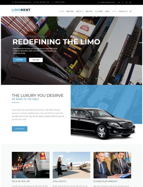 Mẫu website xe - Xe ô tô Limo Rent