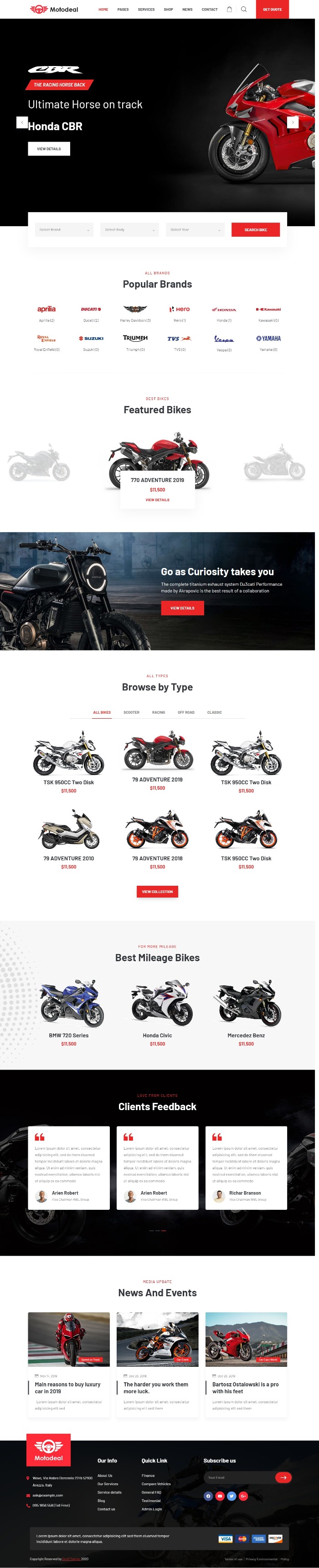 Mẫu website xe - Xe Moto Bike