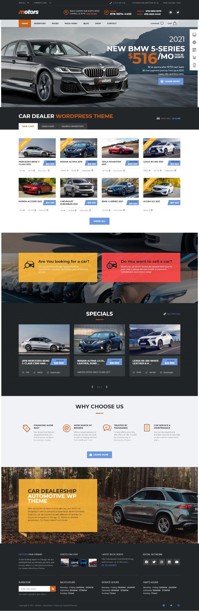 Mẫu website xe - Xe ô tô Motors