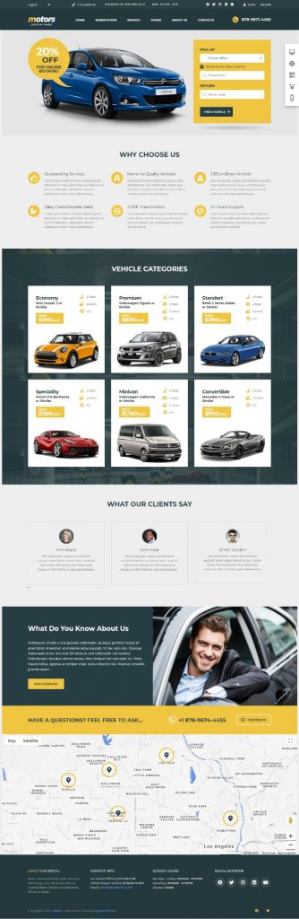 Mẫu website xe – Xe ô tô Motors 2
