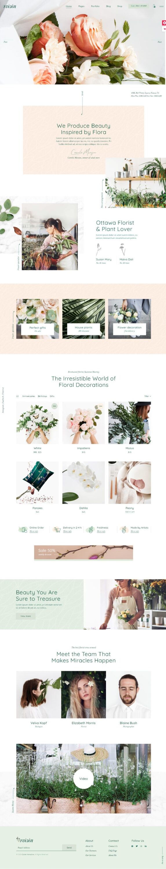 Mẫu Website Bán Hoa – Roisin