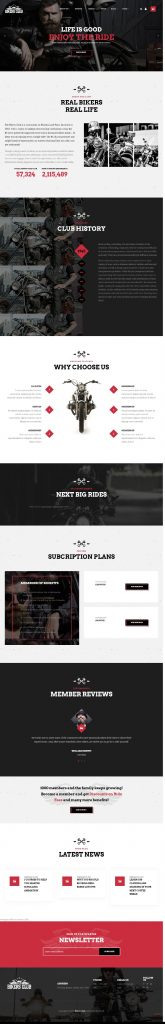 Mẫu website MẪU WEBSITE BÁN HÀNG PHỤ KIỆN THỂ THAO – BIKERS CLUB HOME 1