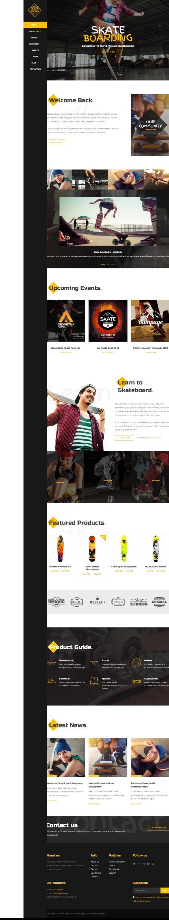 MẪU WEBSITE BÁN HÀNG PHỤ KIỆN THỂ THAO – SKATEBOARDING