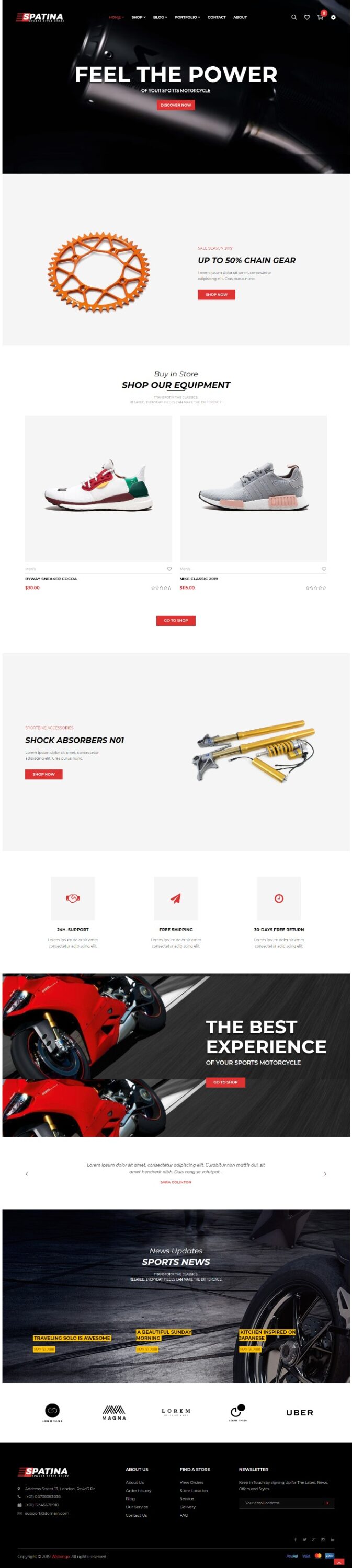 MẪU WEBSITE BÁN HÀNG PHỤ KIỆN THỂ THAO – SPATINA HOME 2