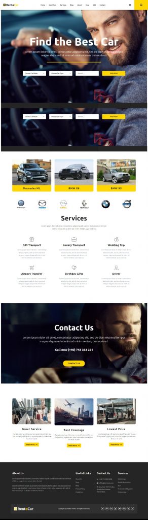 Mẫu website MẪU WEBSITE BÁN XE – RENTACAR