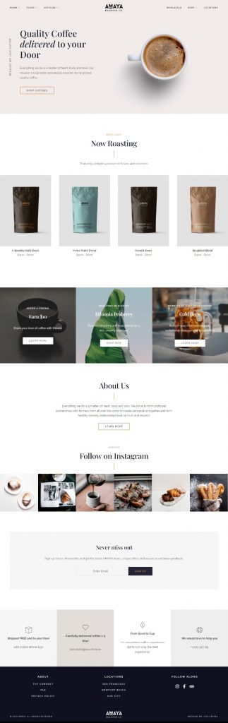MẪU WEBSITE COFFEE SHOP – AMAYA