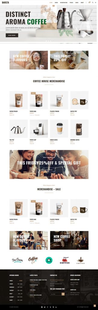 MẪU WEBSITE COFFEE SHOP – BARISTA HOME 3