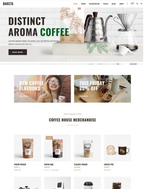 MẪU WEBSITE COFFEE SHOP - BARISTA HOME 3