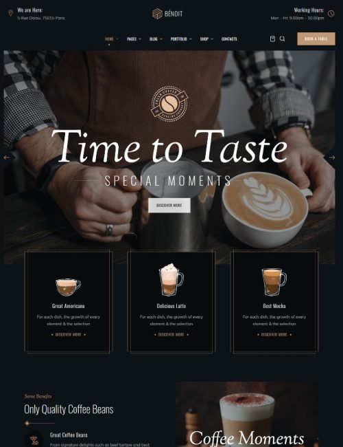 MẪU WEBSITE COFFEE SHOP - BENOIT