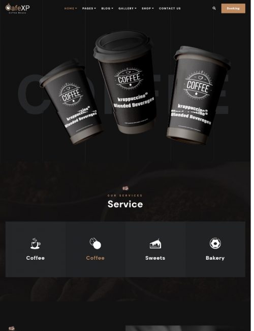 MẪU WEBSITE COFFEE SHOP - CAFE XP HOME 2