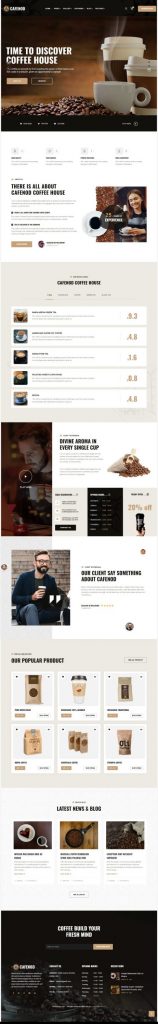 MẪU WEBSITE COFFEE SHOP – CAFENOD