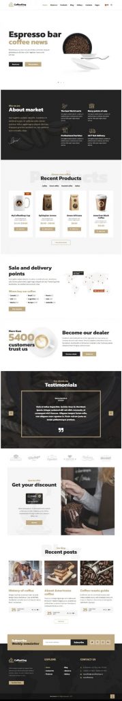 MẪU WEBSITE COFFEE SHOP – COFFEE KING HOME 2