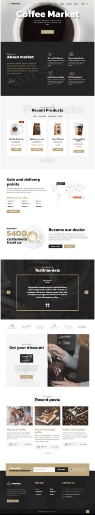 MẪU WEBSITE COFFEE SHOP – COFFEE KING HOME 3