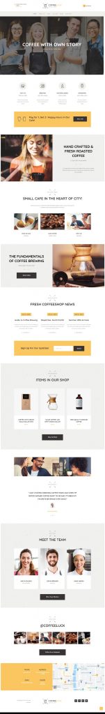 MẪU WEBSITE COFFEE SHOP – COFFEE LUCK