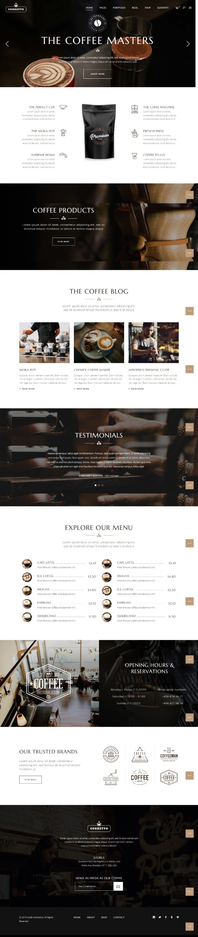 MẪU WEBSITE COFFEE SHOP – CORRETTO HOME 2