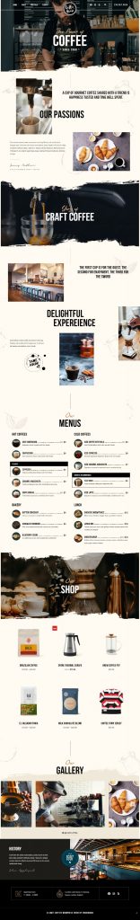 MẪU WEBSITE COFFEE SHOP – CRAFT