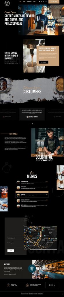 MẪU WEBSITE COFFEE SHOP – CRAFT HOME 1