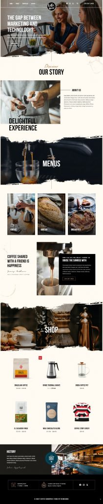 MẪU WEBSITE COFFEE SHOP – CRAFT HOME 2