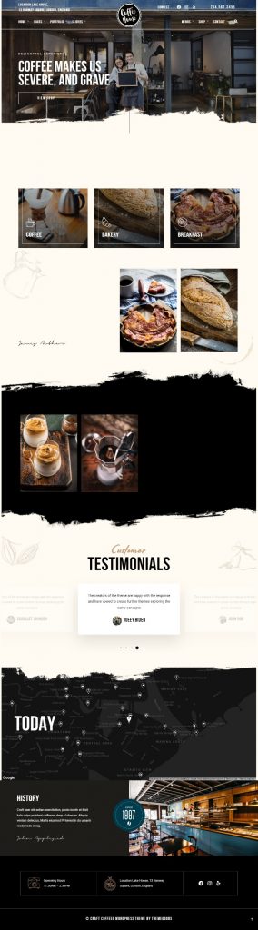 MẪU WEBSITE COFFEE SHOP – CRAFT HOME 5