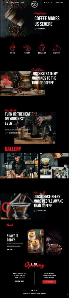 MẪU WEBSITE COFFEE SHOP – CRAFT HOME 6