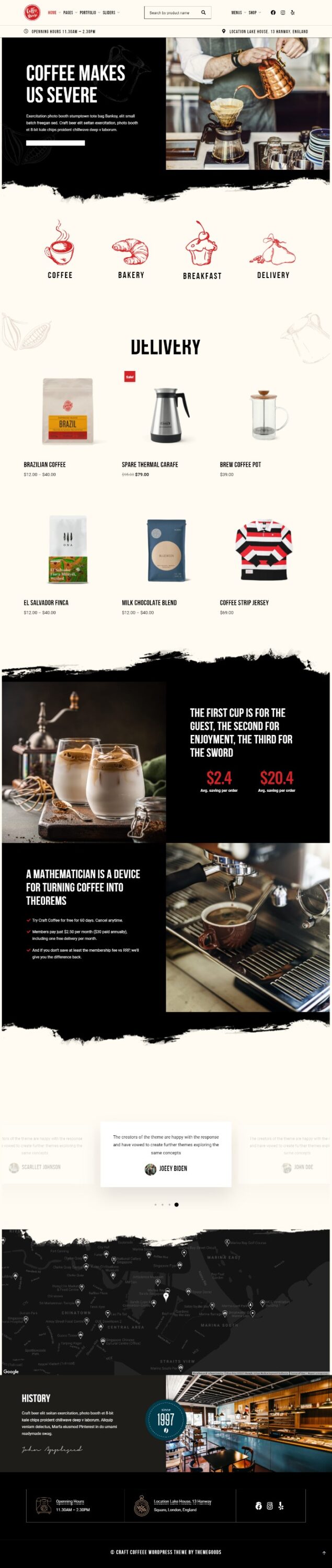 MẪU WEBSITE COFFEE SHOP – CRAFT HOME 7