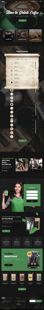 MẪU WEBSITE COFFEE SHOP – KAFFA