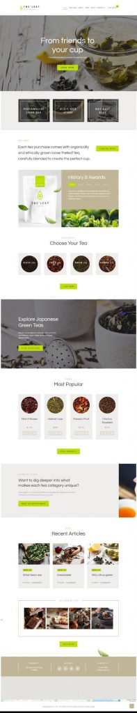 MẪU WEBSITE COFFEE SHOP – THE LEAF