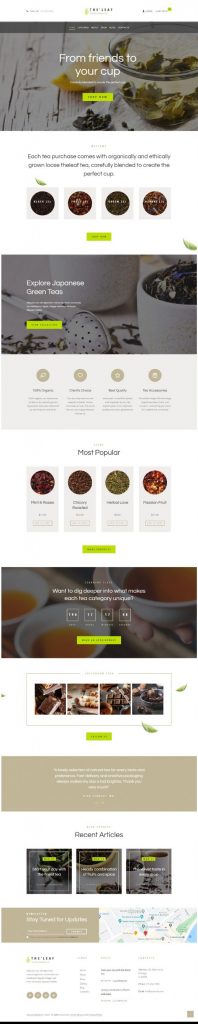 MẪU WEBSITE COFFEE SHOP – THE LEAF HOME 1