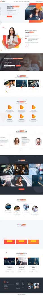 Mẫu Website Giới Thiệu Dịch Vụ Đưa Đón Học Sinh EnginX