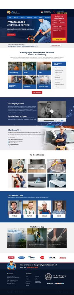 Mẫu Website Giới Thiệu Dịch Vụ Sửa Chữa Điện Nước Airtech