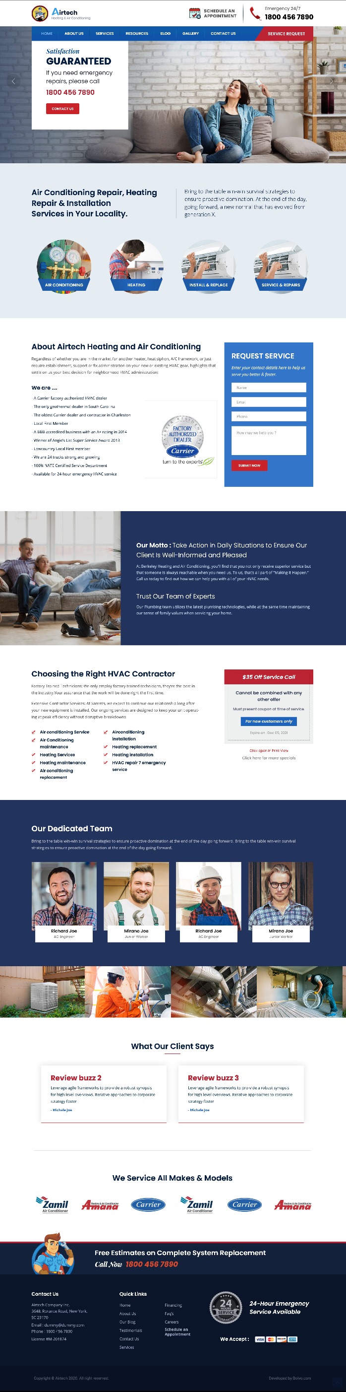 Mẫu Website Giới Thiệu Dịch Vụ Sửa Chữa Vệ Sinh Máy Lạnh Airtech Home 2