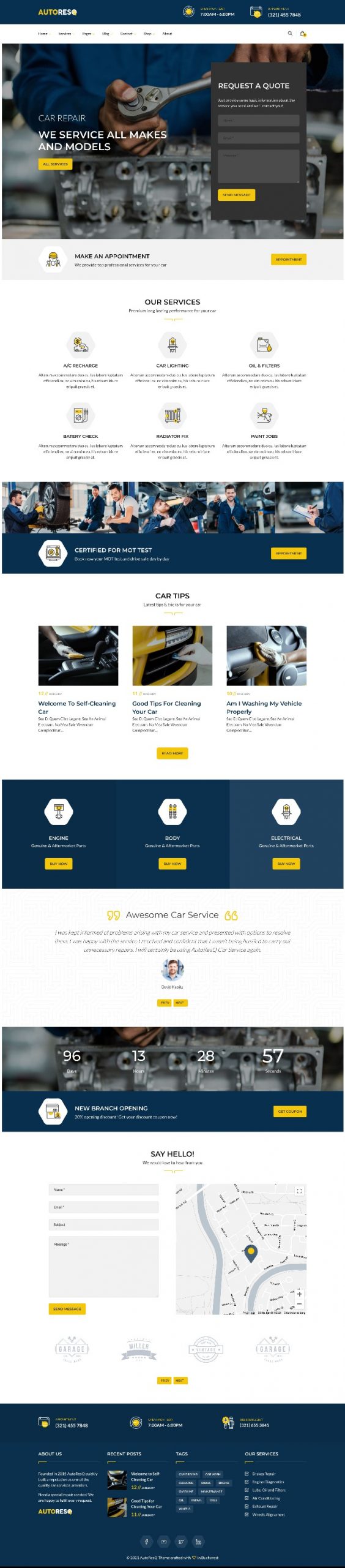 Mẫu Website Giới Thiệu Dịch Vụ Sửa Chữa Xe Auto ResQ Home 3