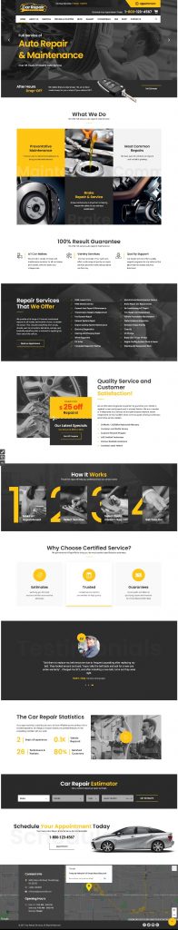 Mẫu Website Giới Thiệu Dịch Vụ Sửa Chữa Xe Car Repair