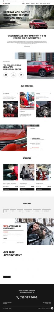 Mẫu Website Giới Thiệu Dịch Vụ Sửa Chữa Xe Macchina Home 2