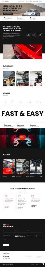 Mẫu Website Giới Thiệu Dịch Vụ Sửa Chữa Xe Macchina Home 3