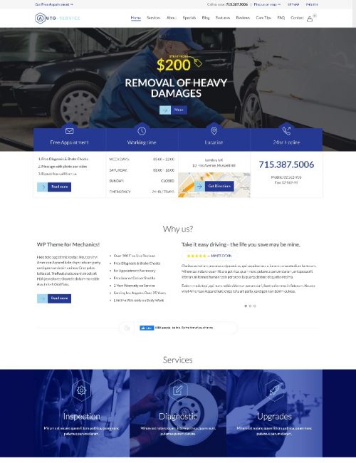 Mẫu Website Giới Thiệu Dịch Vụ Sửa Chữa Xe Ô Tô Auto Repair