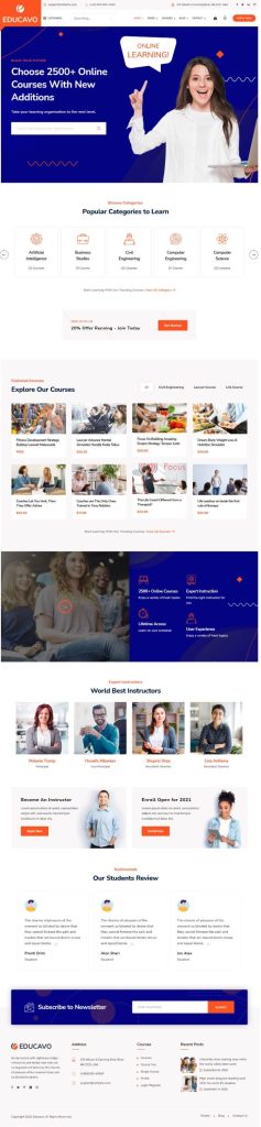 Mẫu website giáo dục – Educavo