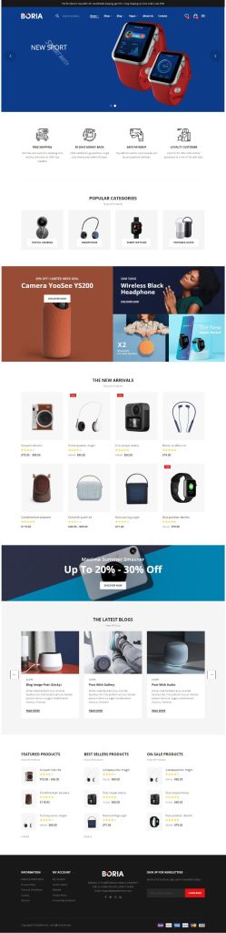 Mẫu Website Bán Hàng Công Nghệ – Boria Home 1