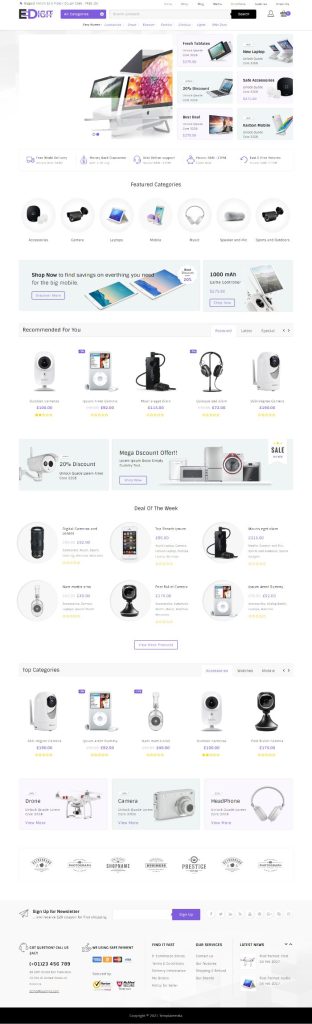 Mẫu Website Bán Hàng Công Nghệ – Edigit
