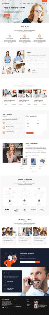 Mẫu website giáo dục – Educavo Home 2