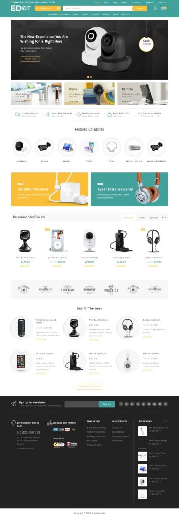 Mẫu Website Bán Hàng Công Nghệ – Edigit Home 2