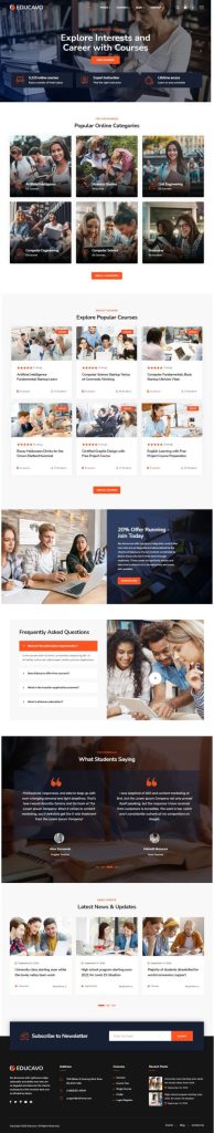 Mẫu website giáo dục – Educavo Home 3