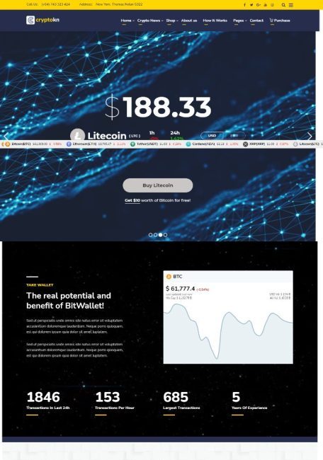Mẫu website tài chính - Cryptokn