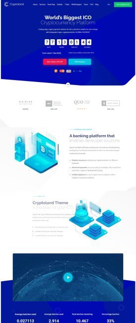 Mẫu website tài chính - Cryptoland