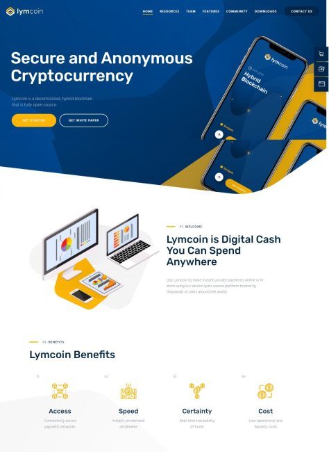 Mẫu website tài chính - Lymcoin