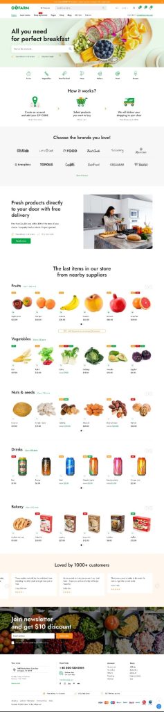 Mẫu Website Bán Hàng Thực Phẩm Go Farm