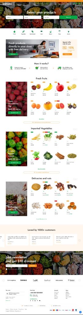 Mẫu Website Bán Hàng Thực Phẩm Go Farm Home 2