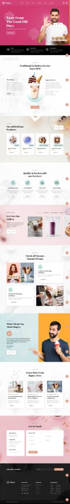 Mẫu Website Bán Kem Bagery